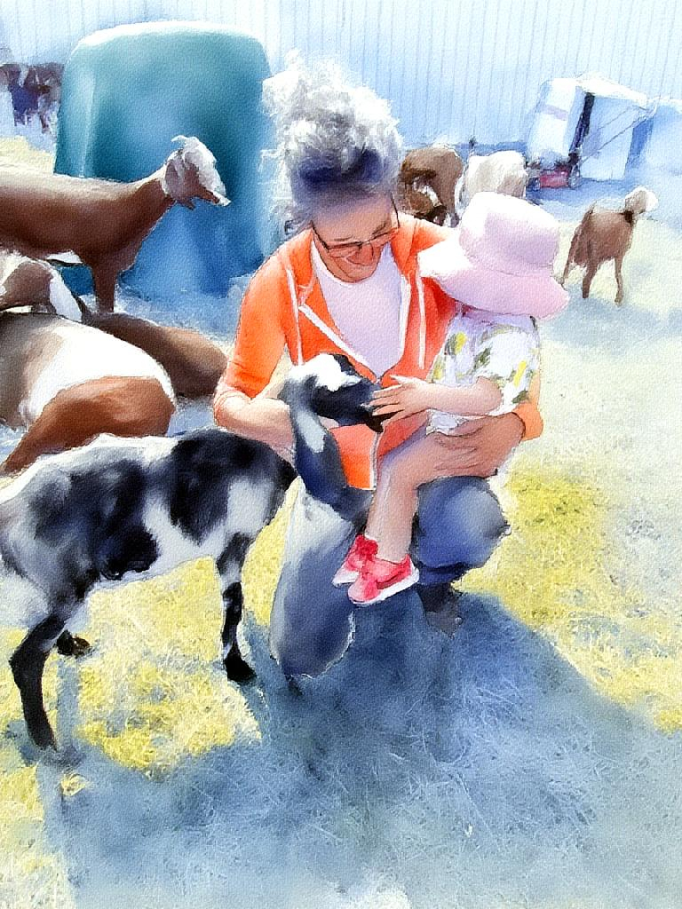 Precious Moments — family moment with a curious kid walking up